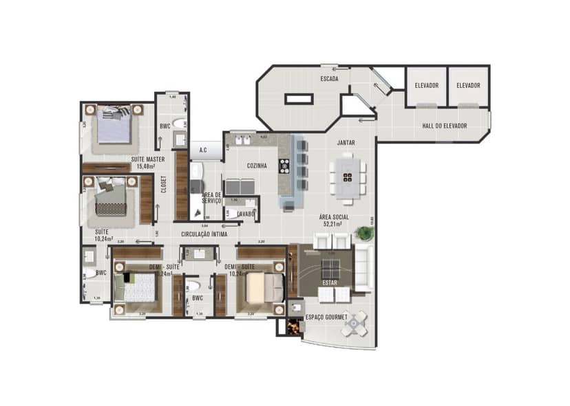 Apartamento na Barra Norte com 3 Suítes | Carmel Vista Alta - Foto 1