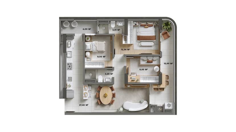 Apartamento com 2 Dormitórios + 1 Suíte na Praia Brava em Itajaí | Brava Living - Foto 3