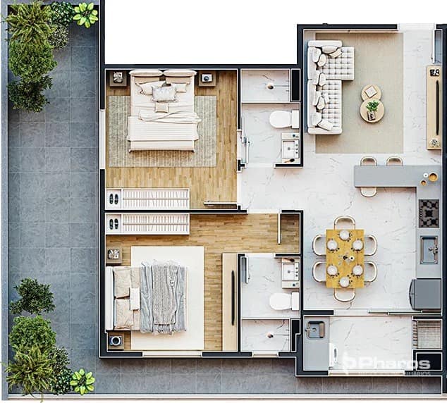 Diferenciado com 2 Suítes no Centro de Balneário Camboriú | Topazio Residence