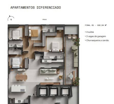Diferenciado com 4 Suítes e 3 Vagas no Centro de Balneário Camboriú | Origem 3300 - Foto 17