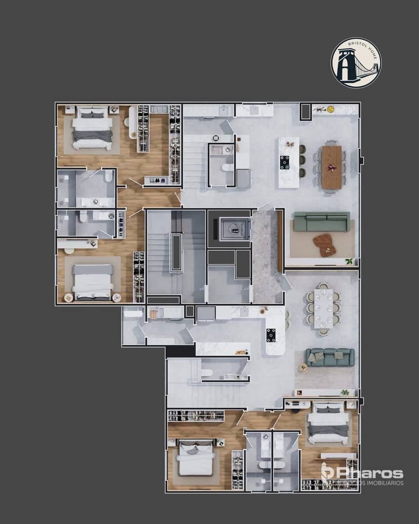 Apartamento com 3 Suítes e 2 Vagas no Centro | Bristol Home - Foto 1