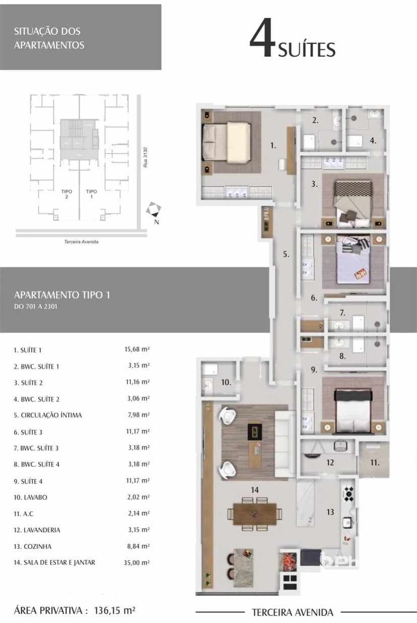 Apartamento com 4 Suítes no Centro de Balneário Camboriú | Farol de Valença - Foto 25