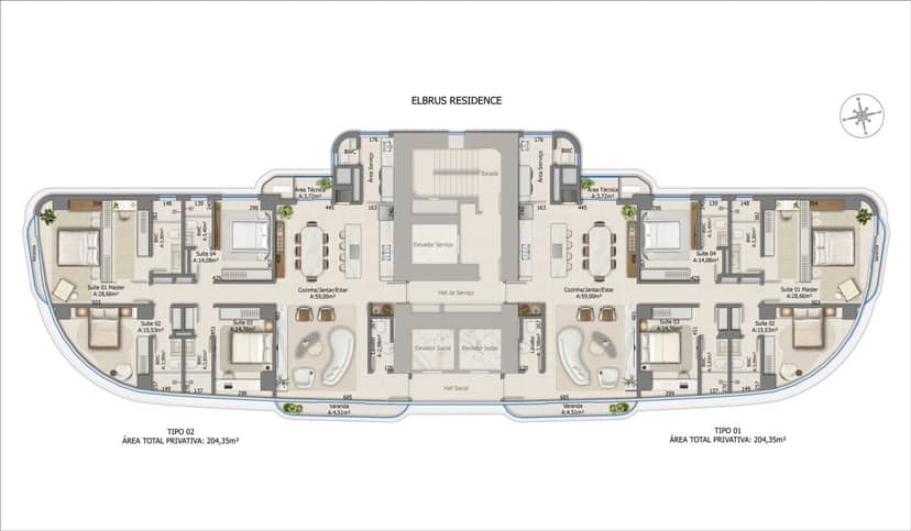 Apartamento com 4 Suítes Próximo ao Passeio San Miguel | Elbrus - Foto 33