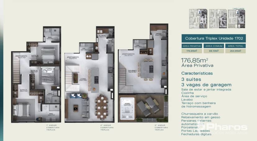 Cobertura Triplex com 3 Suítes e Terraço com Hidromassagem | Filipinas Residence - Foto 17