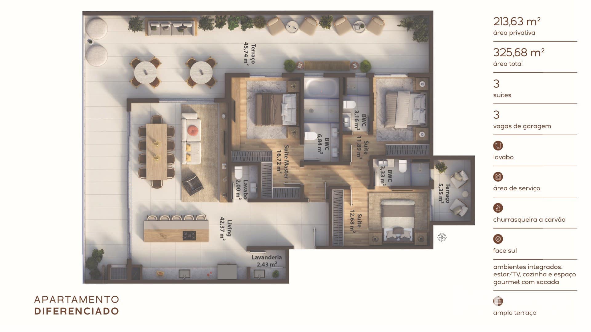 Diferenciado com 3 Suítes e 3 Vagas na Praia Brava em Itajaí | Aura Living Home