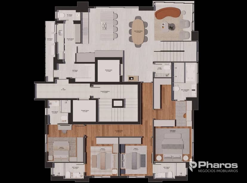 Cobertura Duplex com 4 Suítes e Piscina Privativa Próximo à Praia Central | Harmonie Residence - Foto 23