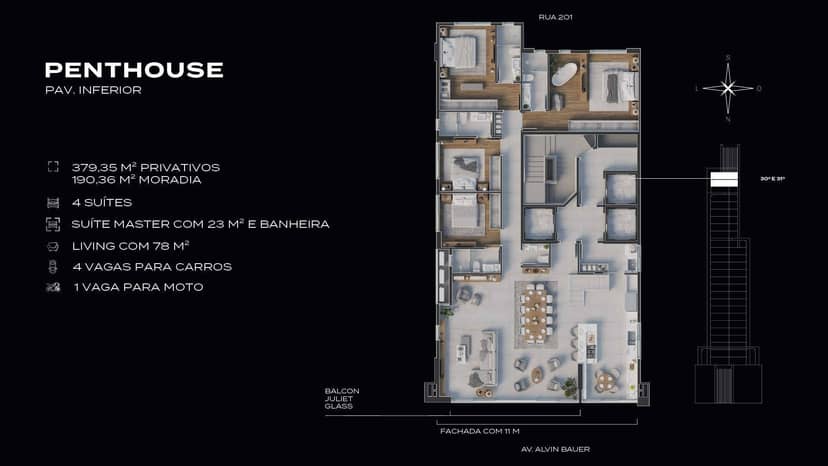 Cobertura Duplex com Área de Lazer Privativa no Centro de Balneário Camboriú | Timeless Arkka at Alvin - Foto 24