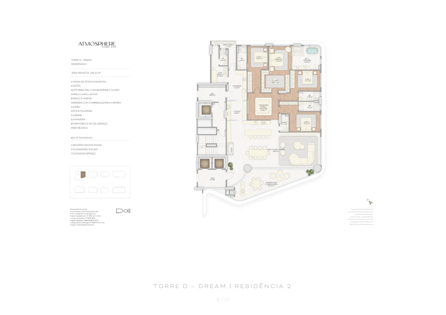 Apartamento com 4 Suítes Vista Mar na Praia Brava | Atmosphere Home Spa