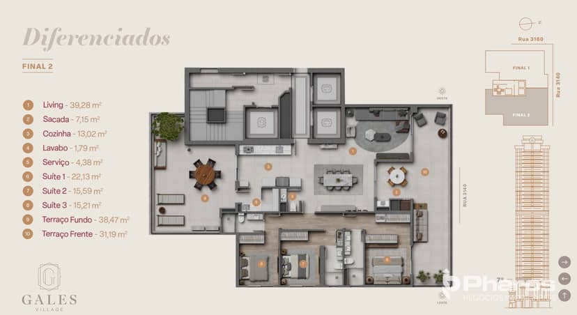 Apartamento Diferenciado com 3 Suítes e Terraço Privativo | Gales Village - Foto 15