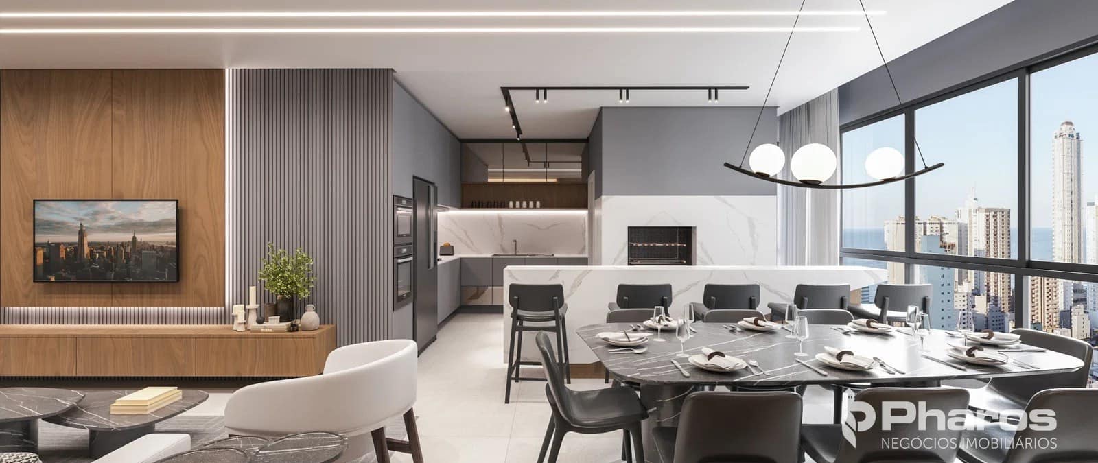 Apartamento com 3 Suítes e 3 Vagas Próximo à Praia Central | Newport Beach Residence