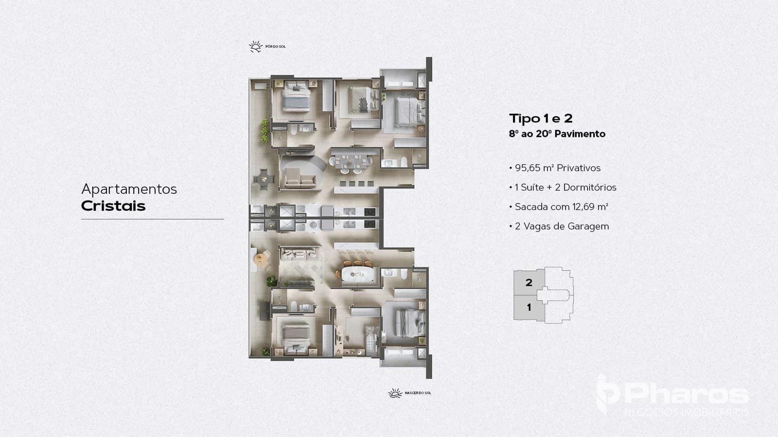 Apartamento com 2 Dormitórios + 1 Suíte na Praia Brava em Itajaí | Salt Praia Brava