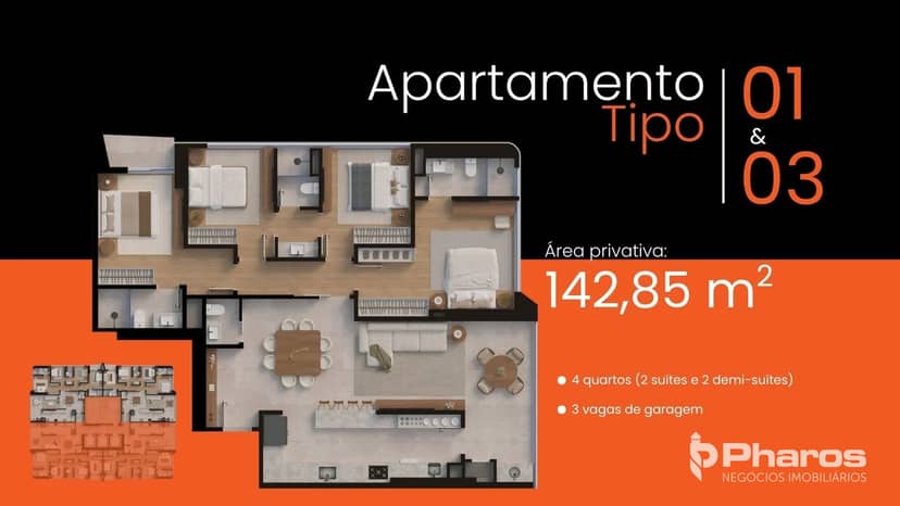Apartamento com 2 Suítes e 2 Demi-Suítes Próximo à Praia Central | La Città by Pininfarina - Foto 17