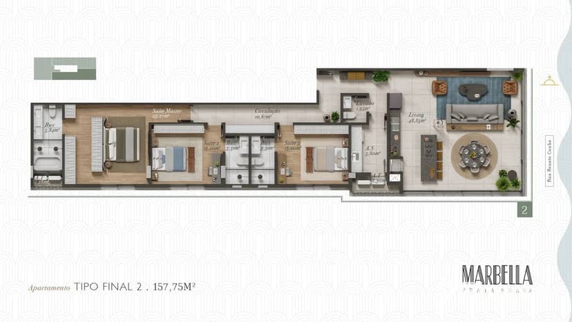 Apartamento Vista Mar com 3 Suítes e 2 Vagas na Praia Brava em Itajaí | Marbella Praia Brava - Foto 6
