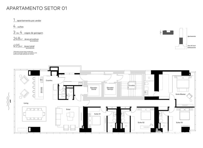 Apartamento Frente Mar com 4 Suítes na Barra Sul de Balneário Camboriú | Copenhagen - Foto 68