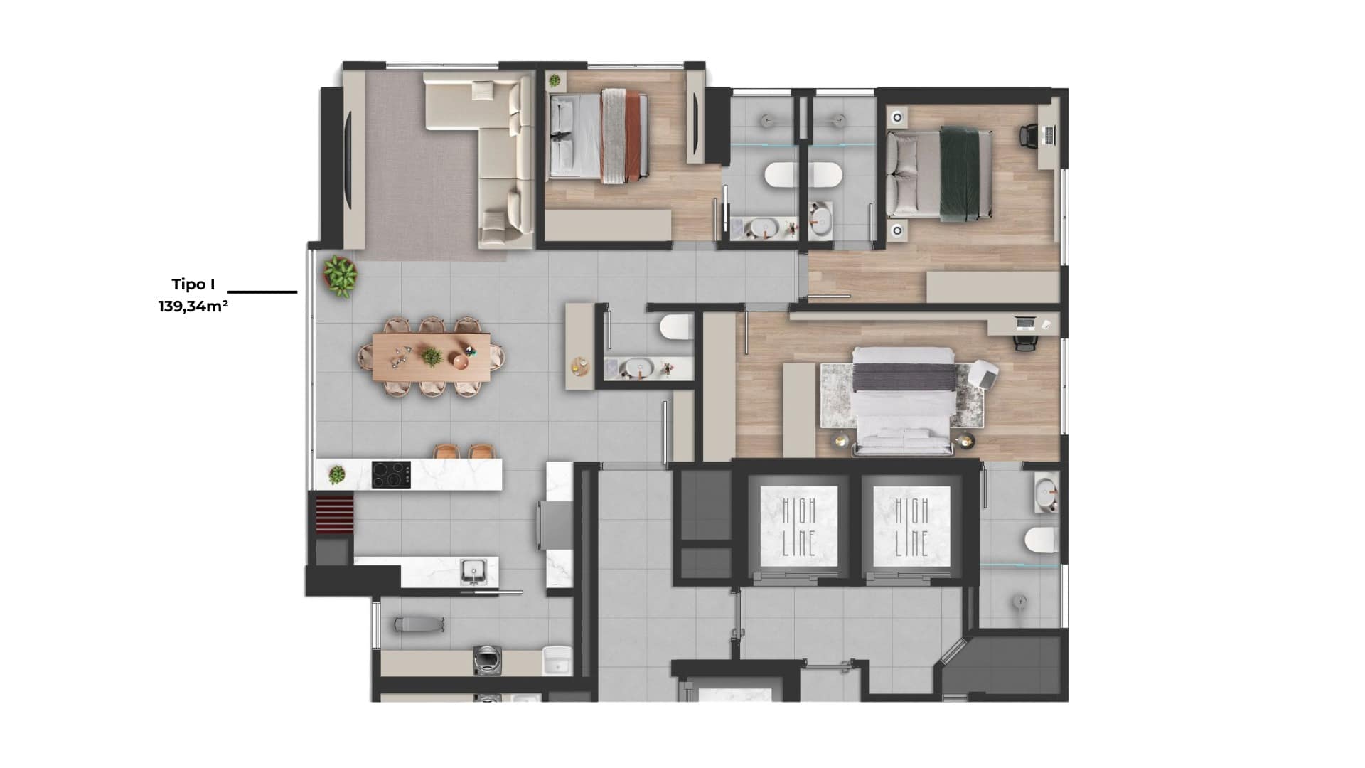 Apartamento com 2 Suítes e 2 Demi-Suítes no Centro de Balneário Camboriú | Highline Residence